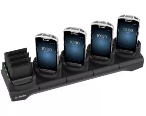Laddningsstation för batterier och handdatorer, 4 batterier + 4 terminaler, Zebra TC51 & TC56 (inkl. strömadapter)