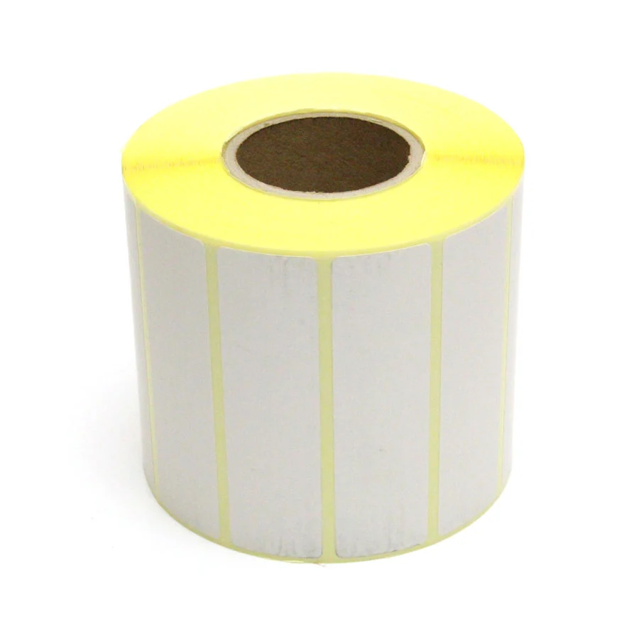 Termoetiketter, Avdragbart lim, Perf, 80x22Ø40 mm, 1500 st/rulle