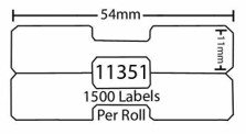 Dymo smyckesetiketter, PP Durable, 11x54 mm, 1500 st/rulle