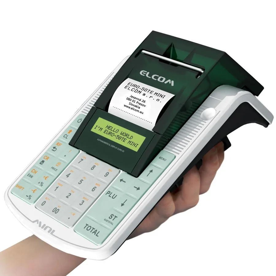 Kassaapparat, inkl. kontrollenhet, Elcom Euro-50TE Mini