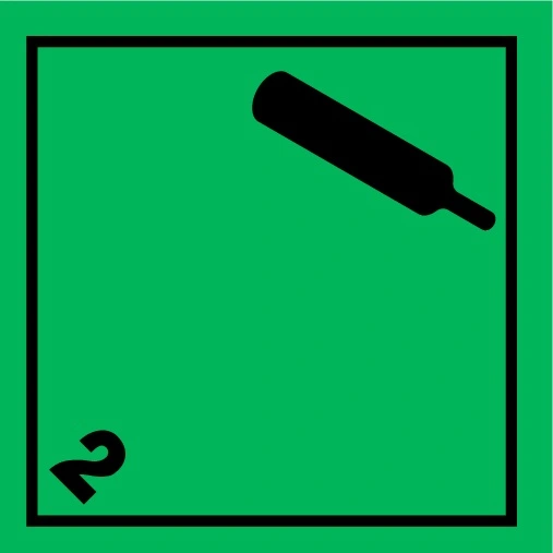 Farligt gods-etiketter, Icke brandfarlig gas, 100x100 mm, 250 st etiketter/rulle