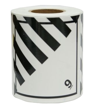 Farligt gods-etiketter, Övriga farliga ämnen och föremål, 100x100 mm, 250 st etiketter/rulle