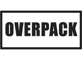 Farligt gods-etiketter, "OVERPACK", 100x50 mm, 500 st etiketter/rulle