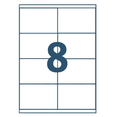 Etiketter på A4-ark, 105x70 mm, 8 etiketter/ark