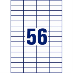 Etiketter på A4-ark, 52,5x21,2 mm, 56 etiketter/ark