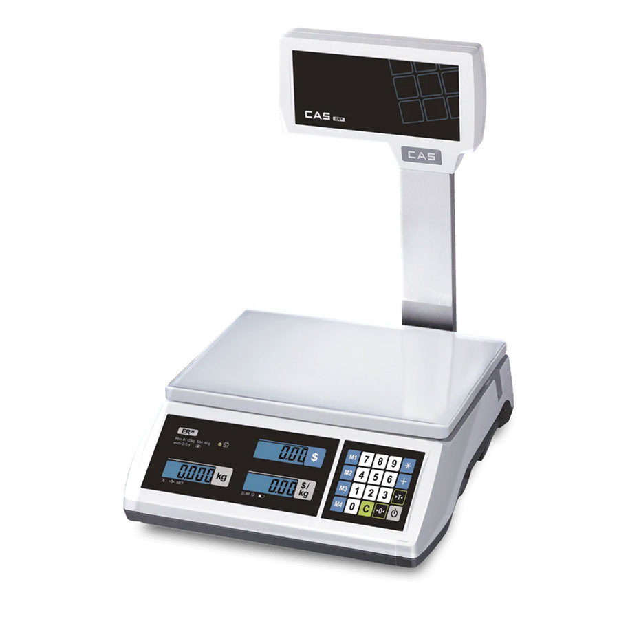 Prisuträknande butiksvåg med stolpe, CAS ER JRP