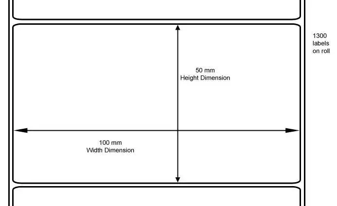 Etiketter, Rulle, DT, Perf, 100x50Ø25,4 mm, 1300 st/rulle