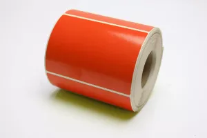 Däcketikett, Starkt specialklister, Röd, TT, Perforerad, 100x74Ø40 mm, 500 st/rulle