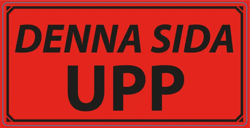 Varningsetikett, Varningssymbol, "DENNA SIDA UPP", 100x50 mm, 1000 st etiketter