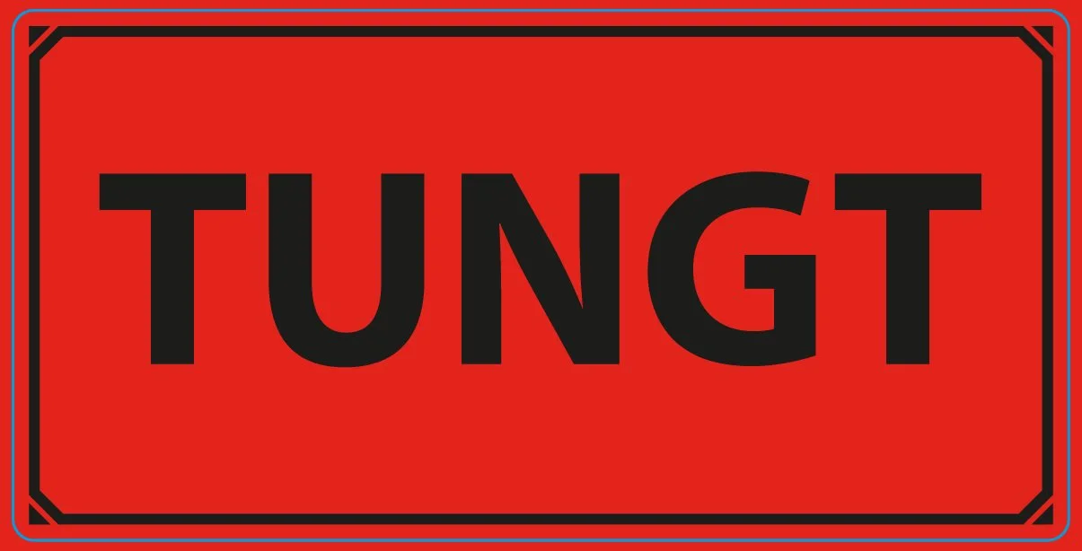 Varningsetikett, Varningssymbol, "TUNGT", 100x50 mm, 1000 st etiketter