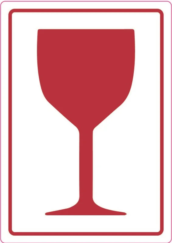 Varningsetikett med vinglas, 105x74 mm, 500 st