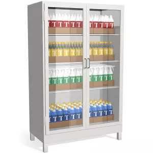 Brandavskiljande skåp, Brandskåp, Dubbeldörrar, 386 flaskor, SP 2369 klass I (VERSION 6), FF120