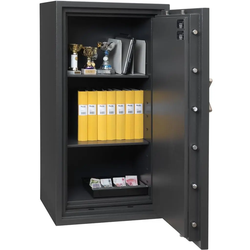 Värdeskåp, Inbrottsklassat, Grade I, Brandsäkert, 60P, Elkodlås, Garant 133E