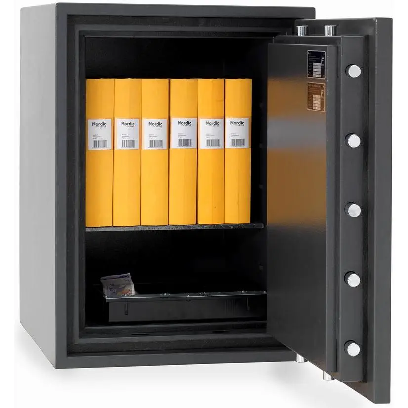 Värdeskåp, Inbrottsklassat, Grade I, Brandsäkert, 60P, Elkodlås, Garant 75E