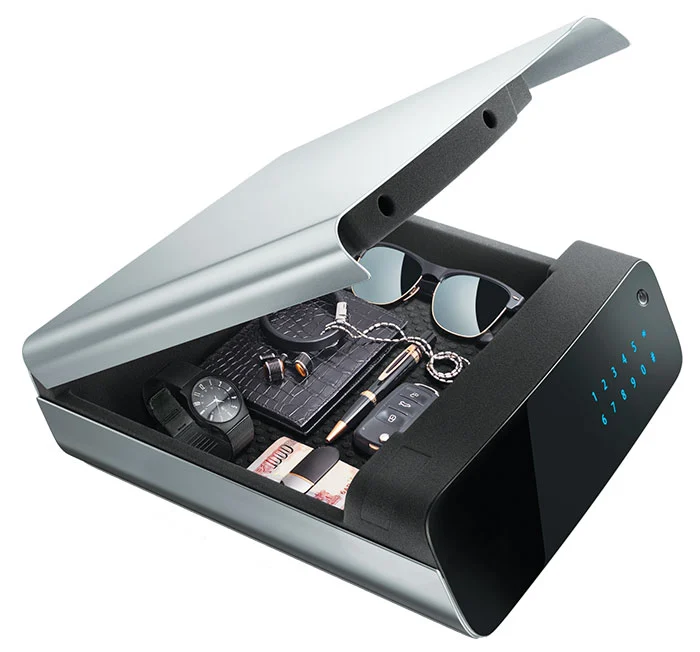 Kassaskåp, Snygg design, Inbyggt larm, Elkodlås, GOLDILOCKS