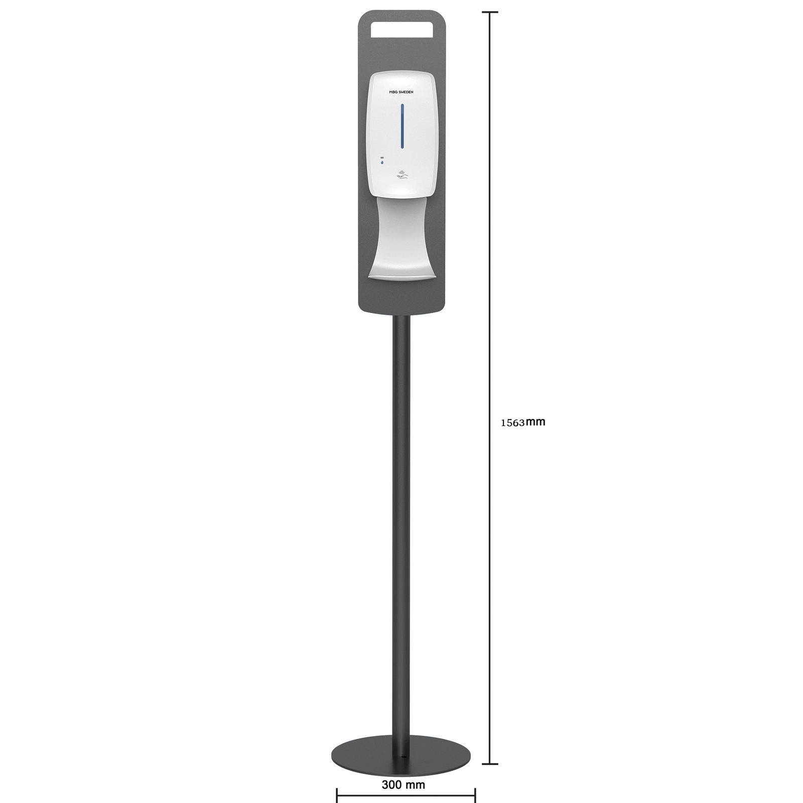 Automatisk handspritsdispenser på stolpe, Dispenser för handsprit, 1,5 meter hög