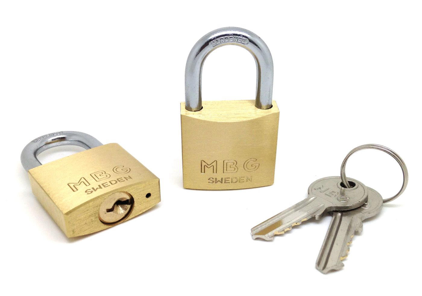 Hänglås, Mässing och härdat stål, HI-40