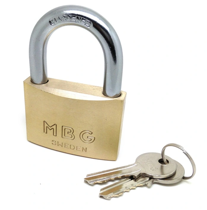 Hänglås, Mässing och härdat stål, HI-60