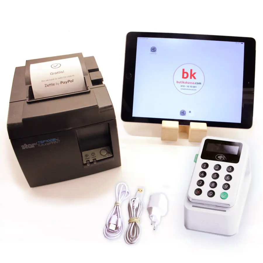 Hyra iZettle-paket, iPad, kvittoskrivare och kortläsare