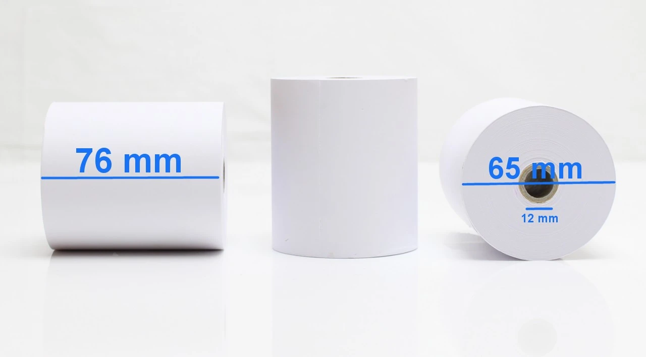 Kassarullar, Thermorullar, Bredd: 76 mm, Längd: 50 m, Kartong á 50 st