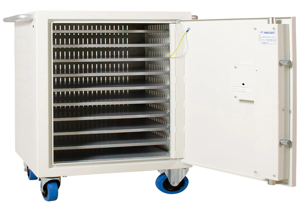 Laptopvagn, Rymmer 10 bärbara datorer, Säkerhetsklassad, SSF3492, P-800