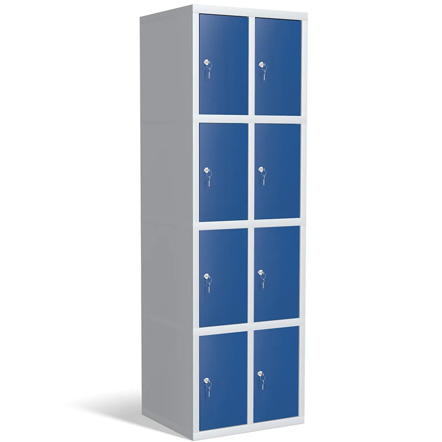 Klädskåp, Elevskåp, Småfacksskåp, 8 dörrar, LS24