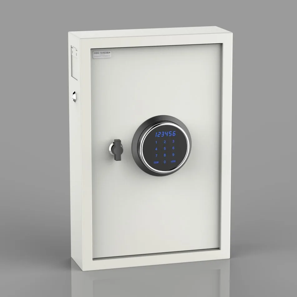 Nyckelskåp, Elkodlås, Låsbart nyckelinkast, 48 krokar, M-48
