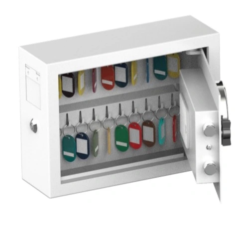 Nyckelskåp, Elkodlås, Låsbart nyckelinkast, 22 krokar, M-22