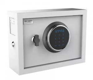 Nyckelskåp, Elkodlås, Låsbart nyckelinkast, 22 krokar, M-22