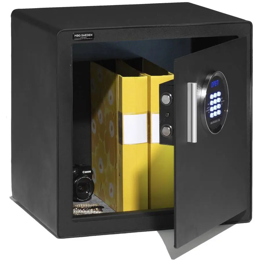 Kassaskåp med inbyggt elkodlås och LED-belysning, MBG Nova 450