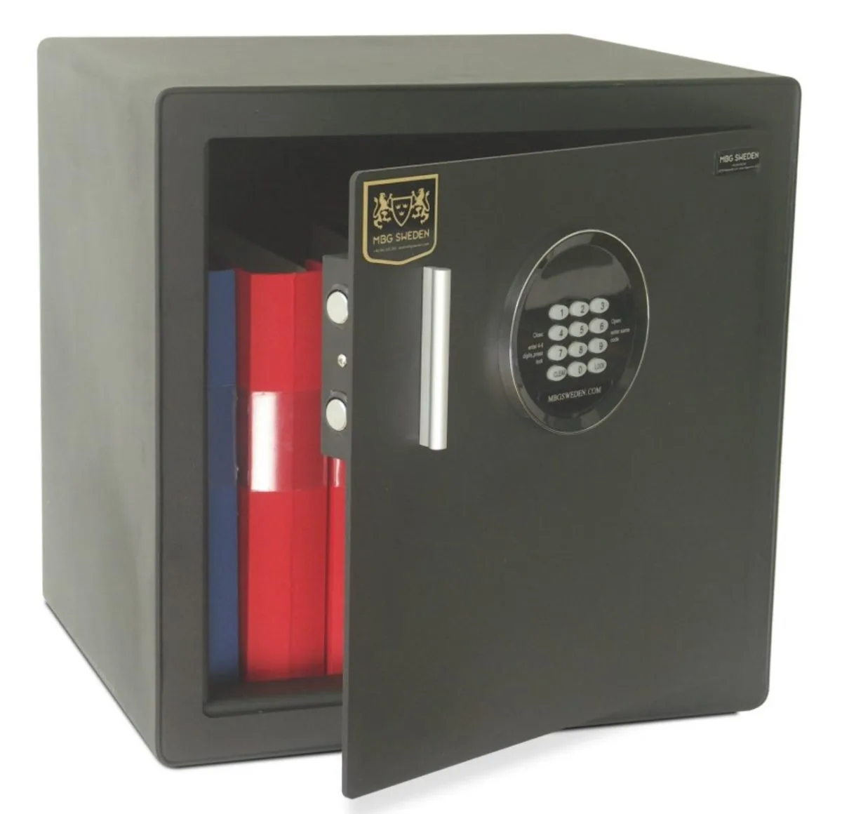 Kassaskåp med inbyggt elkodlås och LED-belysning, MBG Nova 450