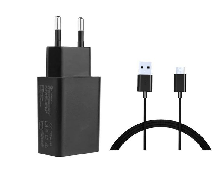 USB-strömadapter, 12 W, 5 V, 2,4 A, inkl. micro-USB-kabel