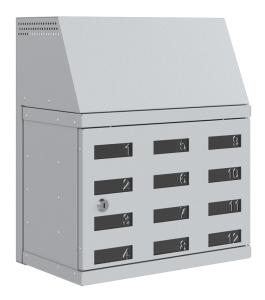 Litet mobilskåp med laddning, Skåp för mobilförvaring, Småfacksskåp, MBD-12L