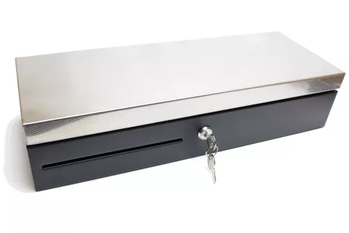 Kassalåda, Topp-öppnad, 6 sedelfack, Kompakt design, Svart/silver, Metapace K-3