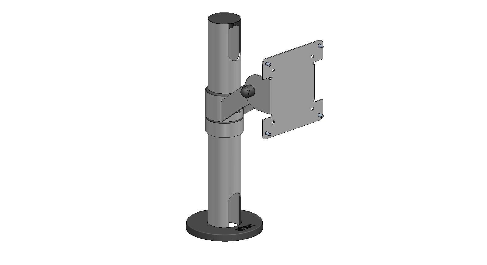 Grundstolpe för VESA-fäste, 75×75 eller 100×100 mm, 300 mm hög, SpacePole