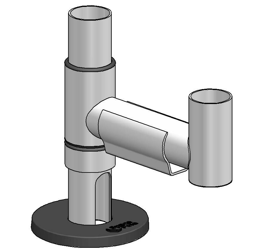 Grundstolpe med arm, 200 mm hög, SpacePole