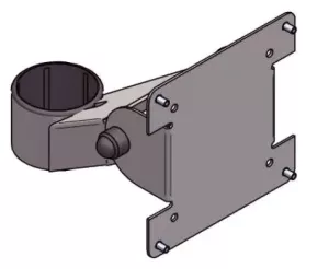 Kort stativarm för stolpar med 45 mm rördiameter, med 75/100 mm VESA-fäste, Vinklingsbart, SpacePole