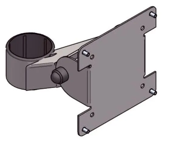 Kort stativarm för stolpar med 38 mm rördiameter, med 75/100 mm VESA-fäste, Vinklingsbart, SpacePole