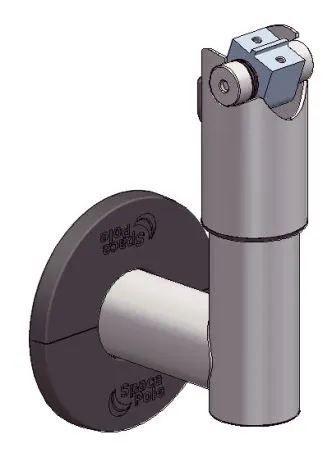 Väggmonterad grundstolpe med DuraTilt-fäste för kortterminaler, SpacePole