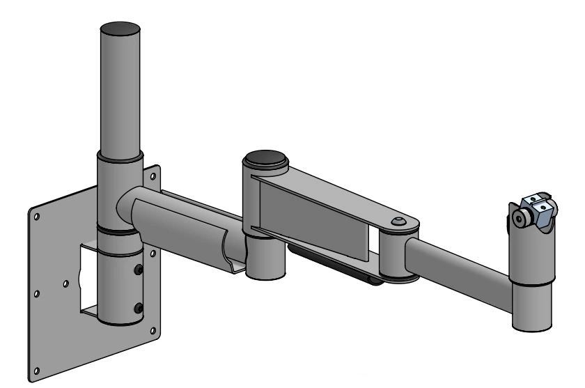Väggmonterat stativ med flerledad arm & DuraTilt-fäste, 300 mm hög, SpacePole