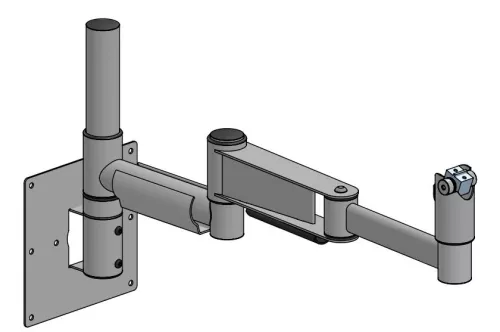 Väggmonterat stativ med flerledad arm & DuraTilt-fäste, 300 mm hög, SpacePole