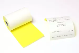 Gula kvitton för P-bot, till kvittoskrivare, Bredd: 57 mm, Längd: 15 m