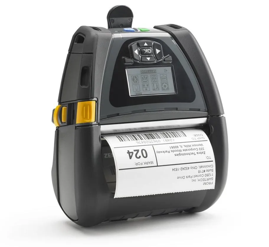 Mobil etikettskrivare, För lagerarbete, Ruggad, DT, USB, Seriell, Bluetooth, WiFi, NFC, Zebra QLn420