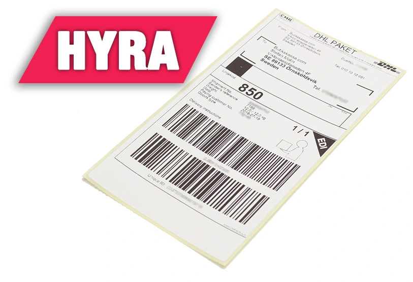 Returfraktsedel för hyrpaket