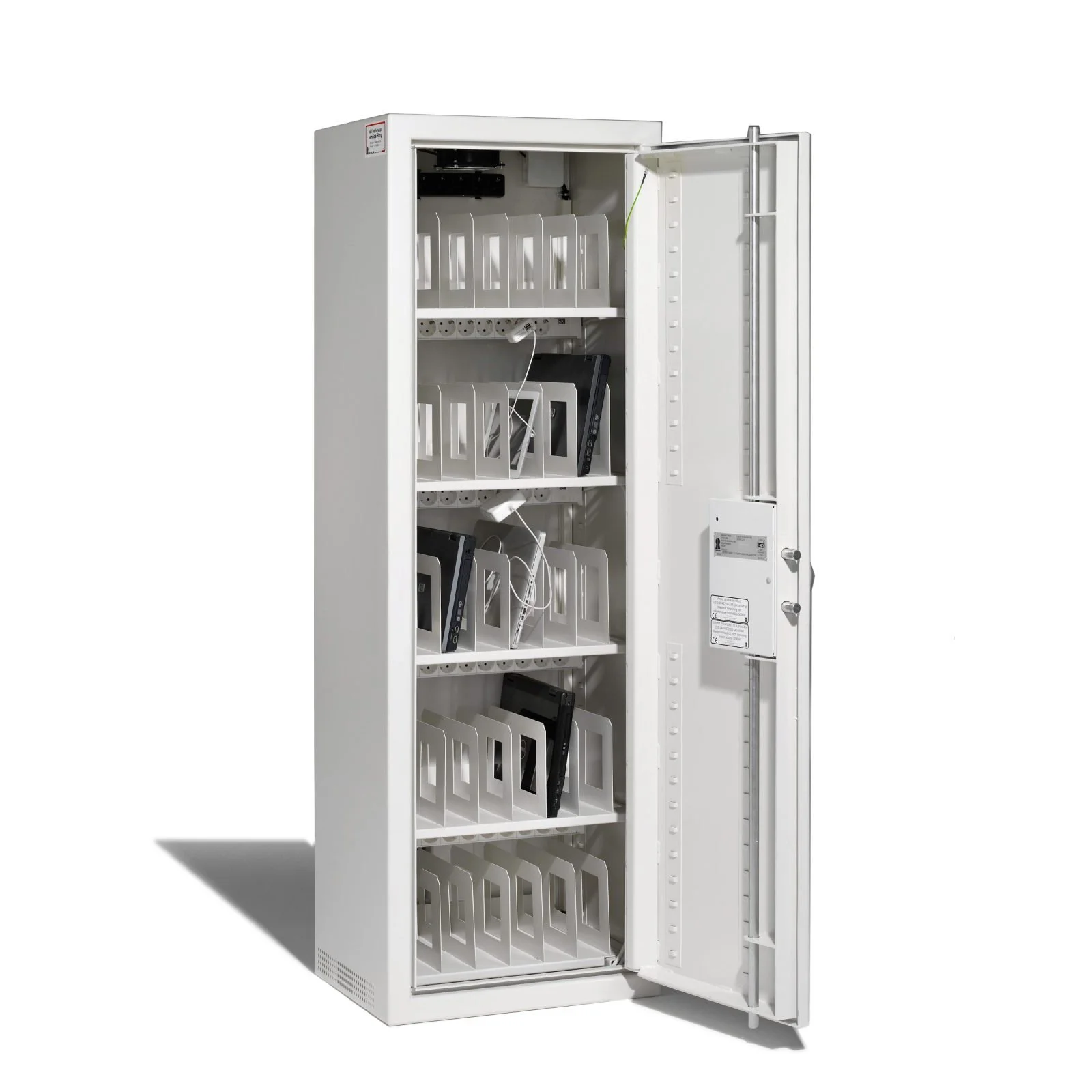 Laptopskåp, Klassificerat, Hyllor & avskiljare, 24 datorer, SSF3492, LSK-1600