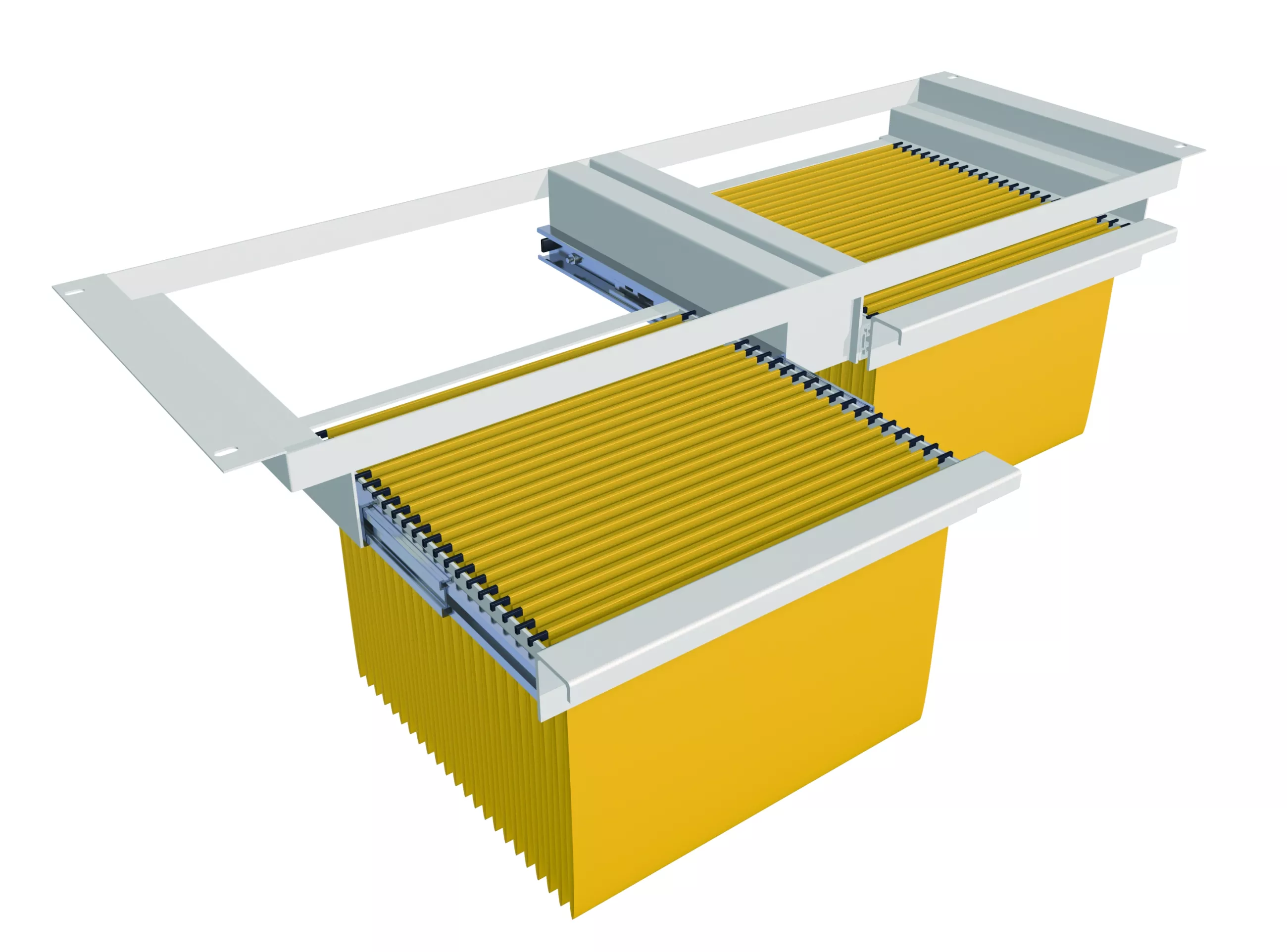 Utdragbar dubbel hängmappsram för säkerhetsskåp S100