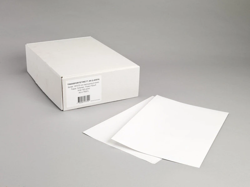 Fraktetiketter, 2 st per ark, A4, PostNord, Schenker, 105x297 mm, 500 st ark