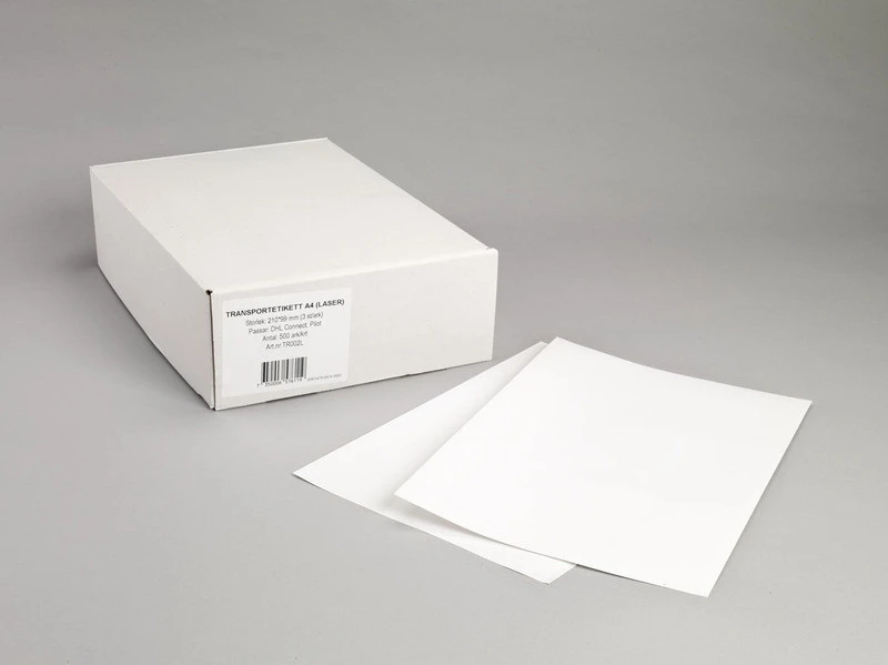 Transportetikett, A4, Laseretikett, DHL, Pilot, 210x99 mm, 500 st ark