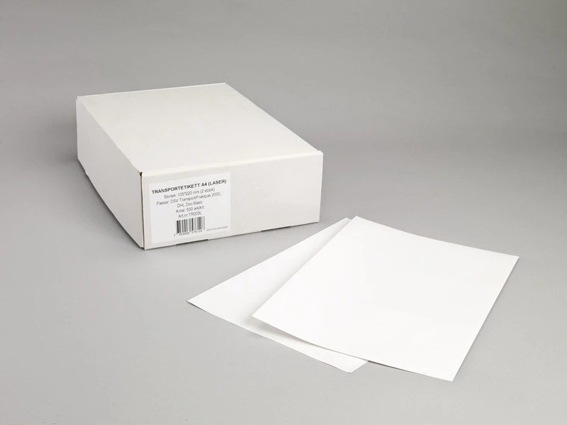 Transportetiketter, A4, Laser, DHL, DSV Transport, 105x220 mm, 500 st ark