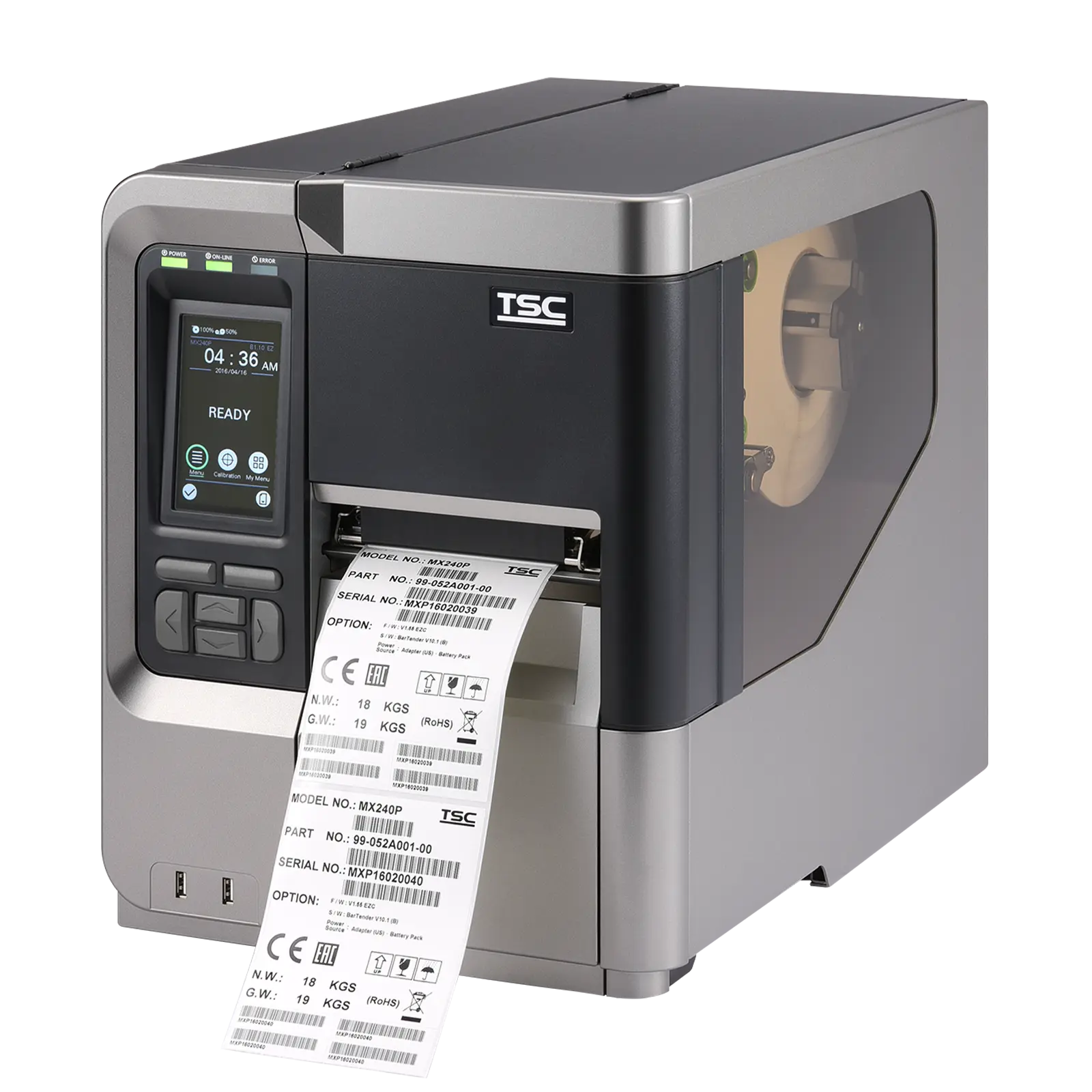 Etikettskrivare för industri, DT & TT, 203-600 dpi, TSC MX241P